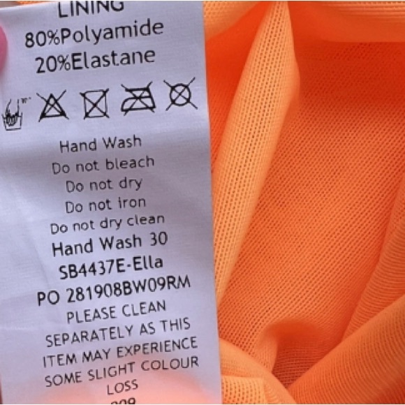 HOUSE OF CB ELLA TANGERINE RUCHED ORGANZA MESH MINI DRESS SMALL - Picture 6 of 7